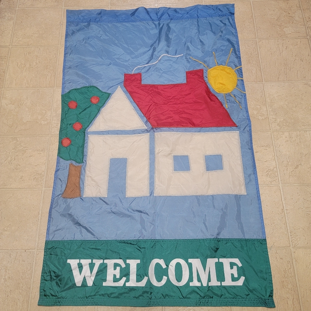 Windsport Welcome Home Fancy Flag Outdoor- 32" x 51", 1991, Austin, TX